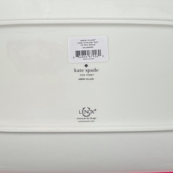 Kate Spade New York Lenox Arbor Village Hors D'oeuvre Tray "Be Merry, Be Bright" - Picture 2 of 3